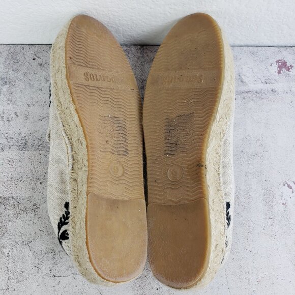 Soludos Espadrilles Shoes Embroidered Canvas Jute Bohemian Resortwear size 9 - Picture 11 of 13